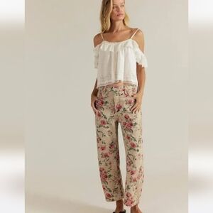 Brand New We The Free Deep Trance Wall Paper Floral Printed Jeans- Size 30